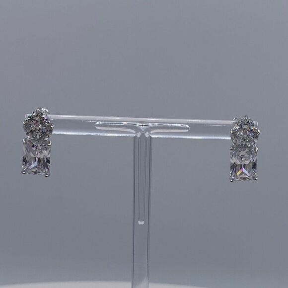 New, no tags. Sapphire/ diamond 3 stack ring, adjustable size, solid sterling - Picture 11 of 14